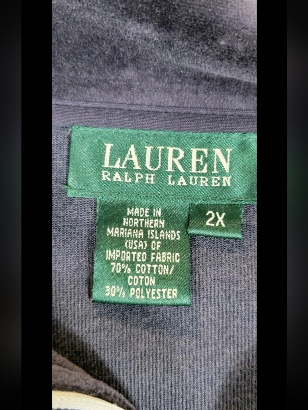 Lauren Ralph Lauren Womens Navy Blue Valour Jacket Size 2XL Plus Full Zip VTG - Picture 3 of 8